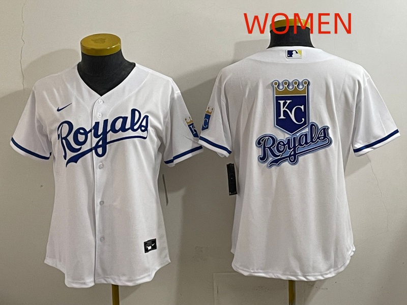 women 2025 Kansas City Royals Blank white Nike MLB Jersey style 03